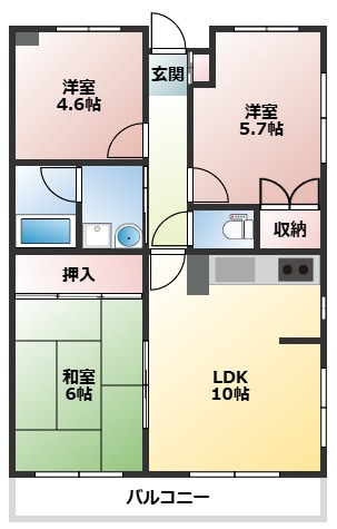 ベルメゾン武蔵浦和の間取り