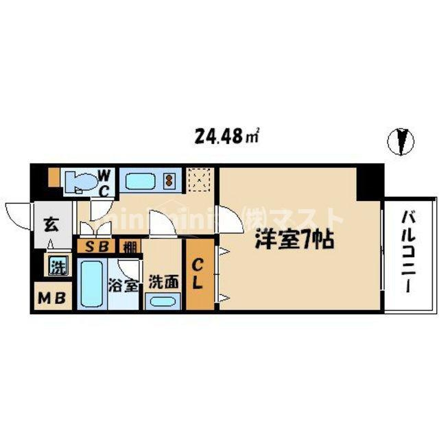 クレビオス天満橋の間取り
