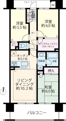 リビング横に和室のある使い勝手の良い間取り