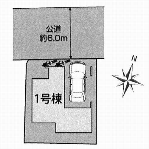 相模原市中央区千代田6丁目　新築戸建全1棟　1号棟の区画図