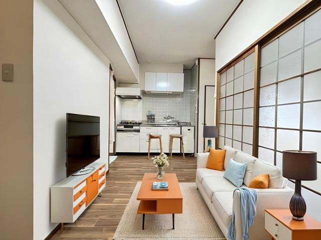 【居間・リビング】 | 博多南パールシャトー | 全室フローリングの部屋で床のリフォームは不要です◎