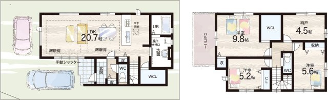 西宮市上ケ原五番町　第1期　新築一戸建ての間取り|1号地