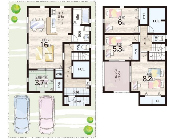姫路市青山　第7期　新築一戸建ての間取り|２号地