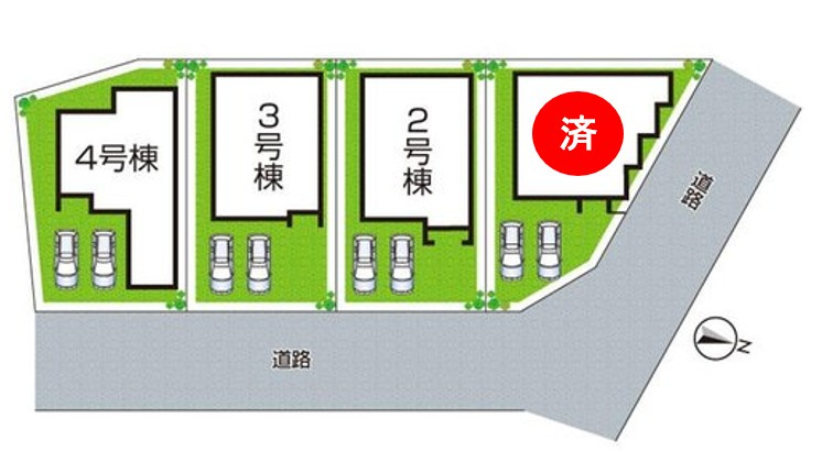 姫路市青山　第7期　新築一戸建ての区画図|全4区画