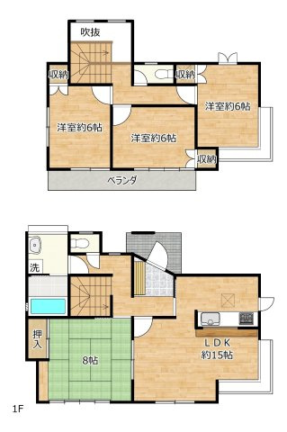 小山市中久喜3丁目　中古戸建の間取り