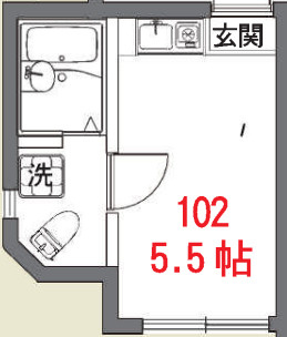 荒川区西日暮里１丁目のアパートの間取り