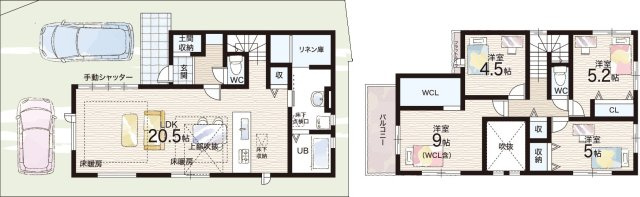 西宮市上ケ原五番町　第1期　新築一戸建ての間取り|2号地
