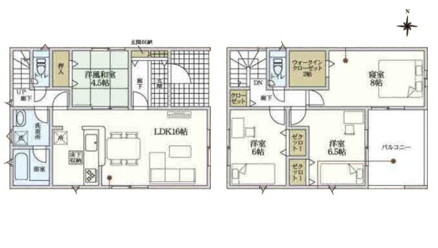 【間取り】 | 半田市向山町３丁目80-1『仲介料無料』新築戸建て | 2号棟