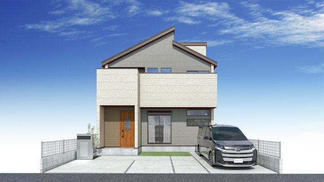 稲城市矢野口(榎戸区画整理地内) 新築戸建の外観パース|※本画像は完成予想CGであり、実際とは異なる場合があります。家具・調度品等はイメージであり、販売価格には含まれません。