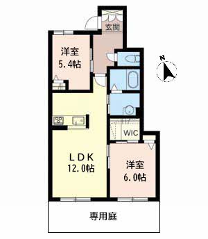 グランドゥール英賀保の間取り|広々12帖、カウンターキッチンのリビング