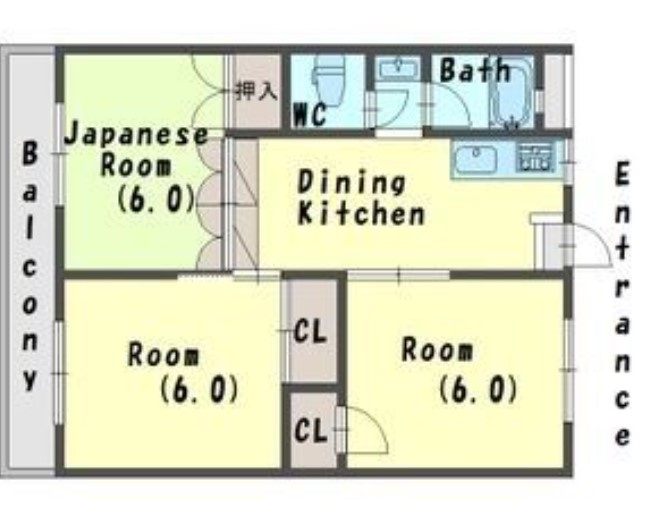 【間取り】 | 北野田マンション巽B棟