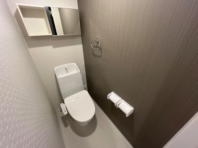 仮）港区秋葉新築アパートのトイレ|落ち着いた色調のトイレです