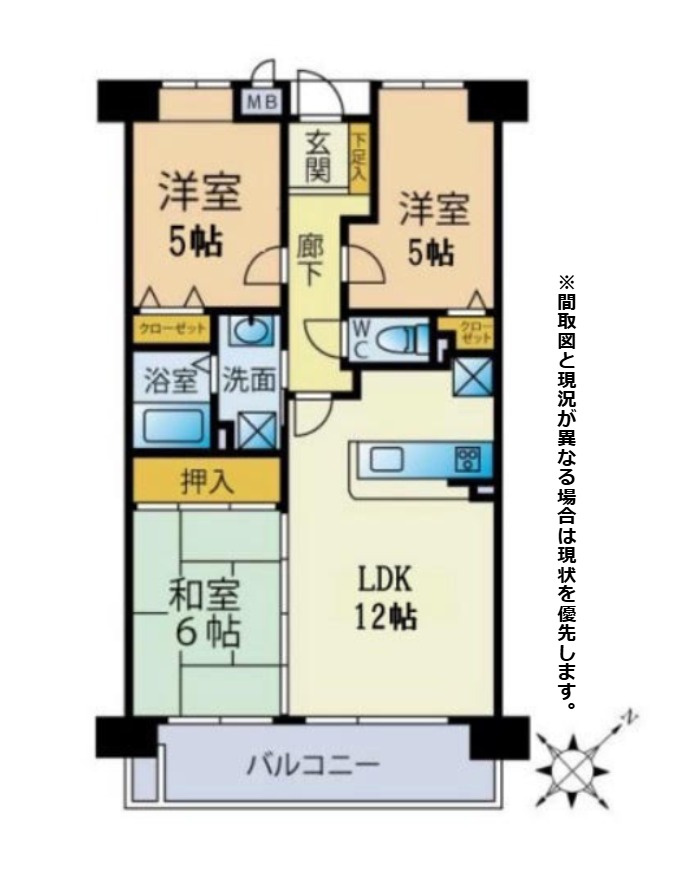 ディアヒルズ小倉井堀けやきガ丘4番館（A-19）の間取り