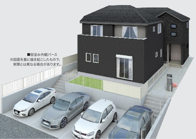 【外観パース】 | 厚木市鳶尾　全２棟　新築住宅