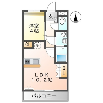 熊本市西区野中３丁目の賃貸マンションの間取り