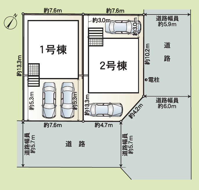 新築一戸建　静岡市葵区岳美第4　全2棟　１号棟の区画図