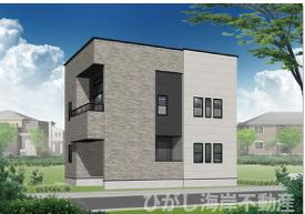茅ヶ崎市下町屋２丁目　新築戸建　全5棟の外観パース|１号棟イメージパスですので実際のものと多少異なります