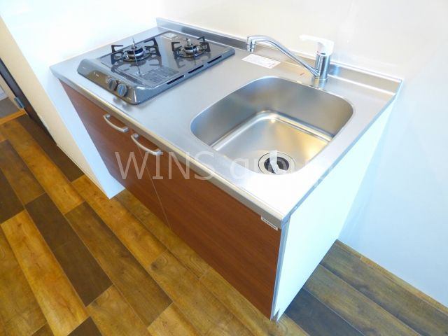 世田谷区千歳台４丁目の賃貸マンションのキッチン|2口コンロのシステムキッチン