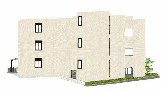 （仮称）上高田４丁目メゾンの外観パース|３階建てです