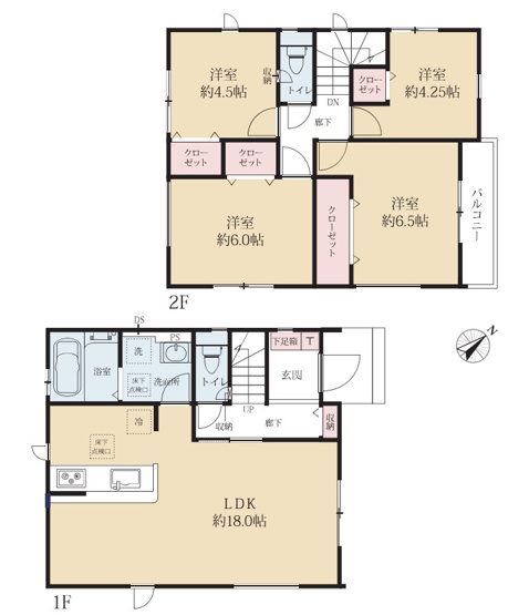 【間取り】 | 厚木市戸室　全2棟　新築住宅