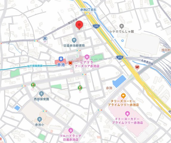 赤池駅前　ガレージ付きオフィスの地図