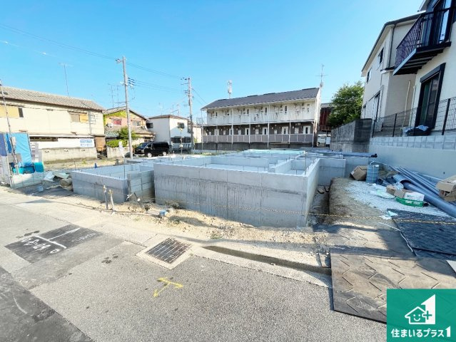 乙訓郡大山崎町大山崎尻江　第1期　新築一戸建ての外観|周辺は落ち着いた街並みの住宅地！子育てがしやすい住環境です！まだ未完成ですが、現地でしかわからない事もございます。是非一度ご覧ください。