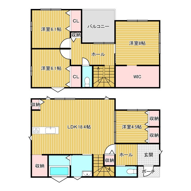 行橋市南泉3丁目　インナーバルコニー　4SLDKの間取り