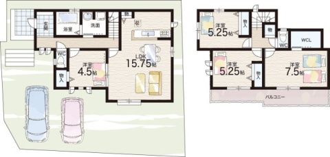 神戸市長田区長田天神町　新築一戸建ての間取り