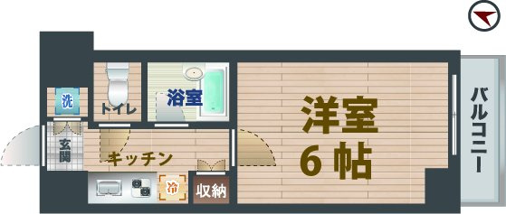 【間取り】 | ルーブル中野沼袋弐番館 | 1Kのお部屋です。