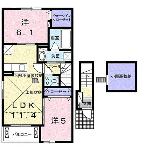 川越市大字寺尾のアパートの間取り