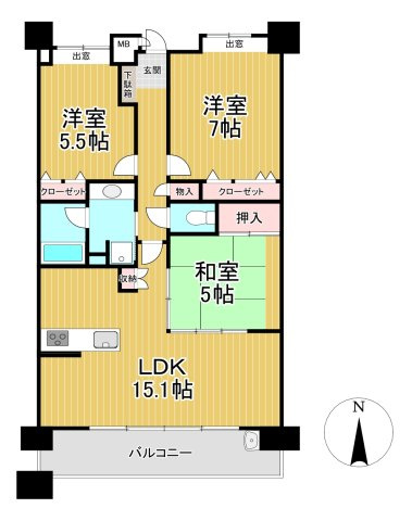 サンリヤン久留米駅前の間取り