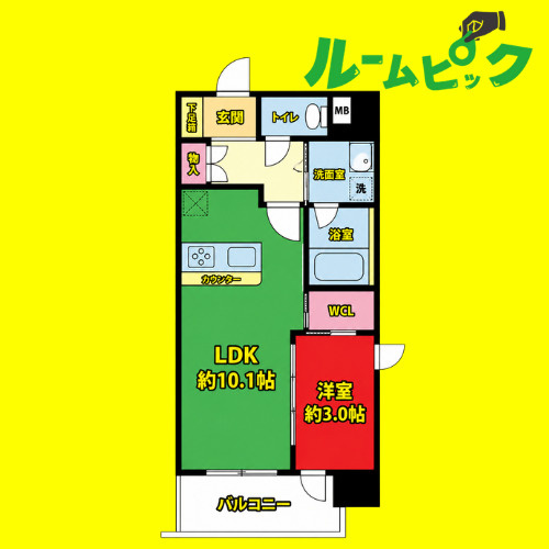 スリーアイランドタワー名駅太閤通　名古屋市賃貸　仲介手数料無料の間取り
