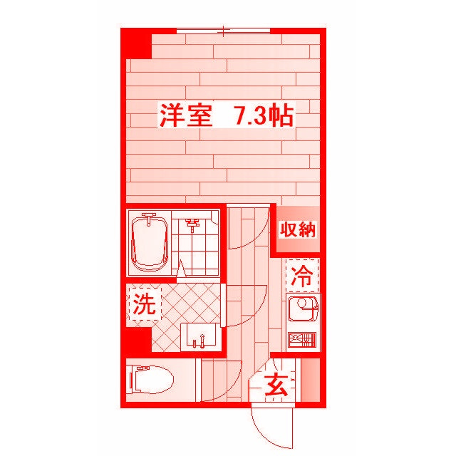 ラ・プラージュⅡの間取り|最上階・7.3帖の広々とした洋室♪