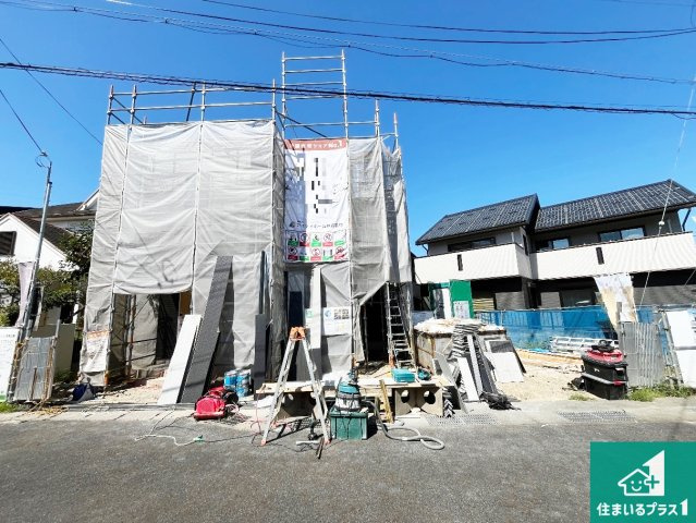 栗東市御園　第1期　新築一戸建ての外観|周辺は落ち着いた街並みの住宅地！子育てがしやすい住環境です！まだ未完成ですが、現地でしかわからない事もございます。是非一度ご覧ください。