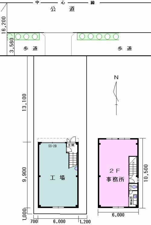 吉津５丁目工場付事務所の間取り