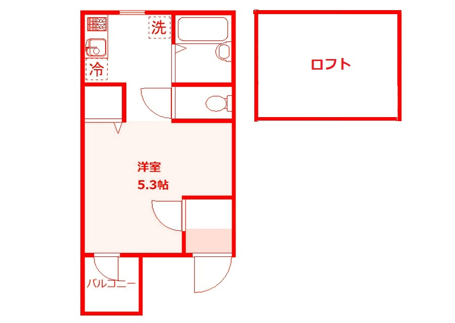 アマーレヴィスタの間取り|ロフト付きで広々使用できます！
