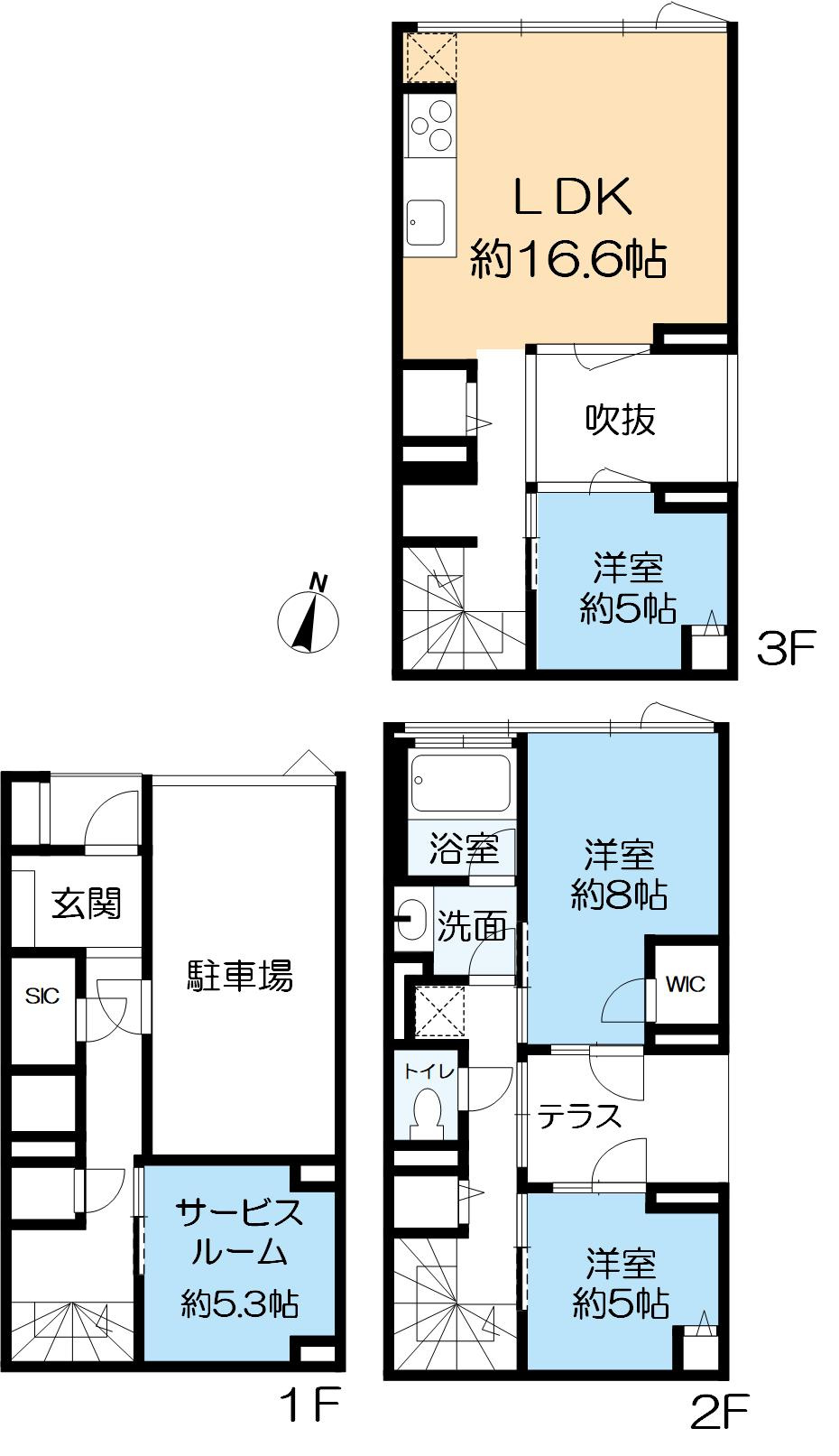 サンクタスコート芦屋バーティカルヴィラの間取り