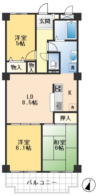 イトーピア東千里マンションの間取り