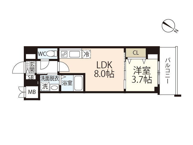 S-RESIDENCE広島駅enableの間取り