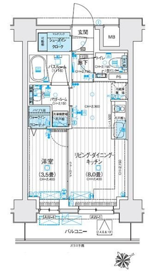 【間取り】 | デュオステージ海老名2