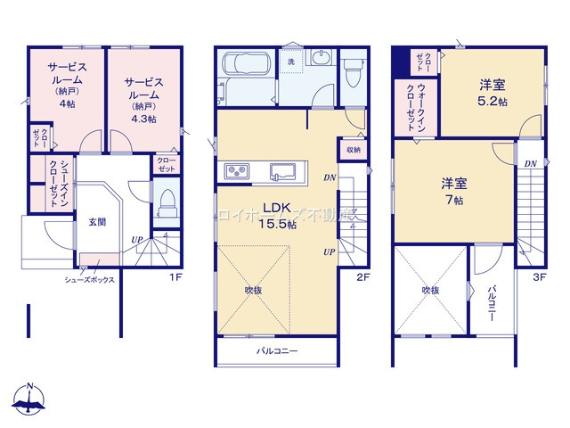 【間取り】 | 名古屋市中村区深川町３丁目27-2『仲介料無料』新築戸建て | 2号棟