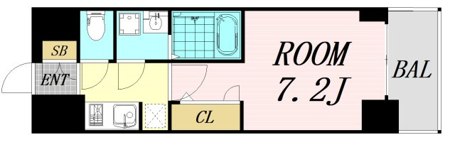 S-RESIDENCE阿波座bouncy　仲介手数料無料の間取り