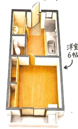 【間取り】 | アシカワコーポB号棟