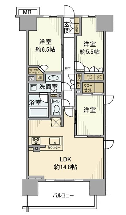 ＡＱＵＡ　ＶＩＳＴＡの間取り|間取りです。