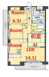 【間取り】 | フロール山田町第3
