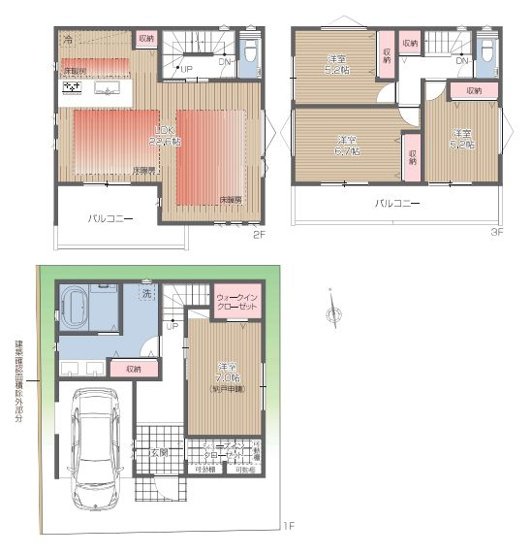 【間取り】 | 板橋区大山金井町　新築戸建て　A号棟 | 3SLDK・土地面積78.21ｍ2・建物面積133.65ｍ2