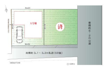 【区画図】 | 板橋区大山金井町　新築戸建て　A号棟 | 全2棟のうち残りは1棟になりました、南道路接道の明るい佇まい