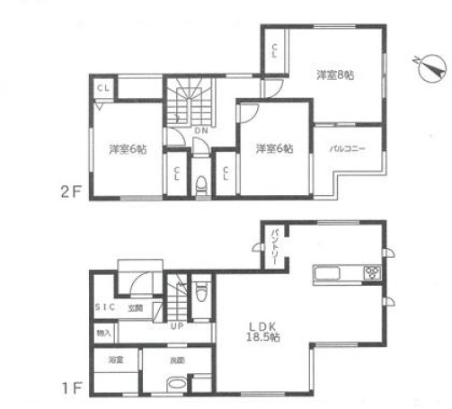 伊勢原市桜台5丁目　新築戸建　全1棟1号棟の間取り