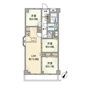 【間取り】 | 朝日石川台マンション