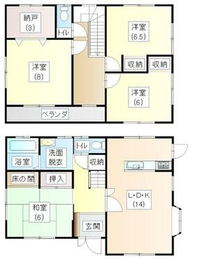 大字小串　２階建て　4SLDKの間取り
